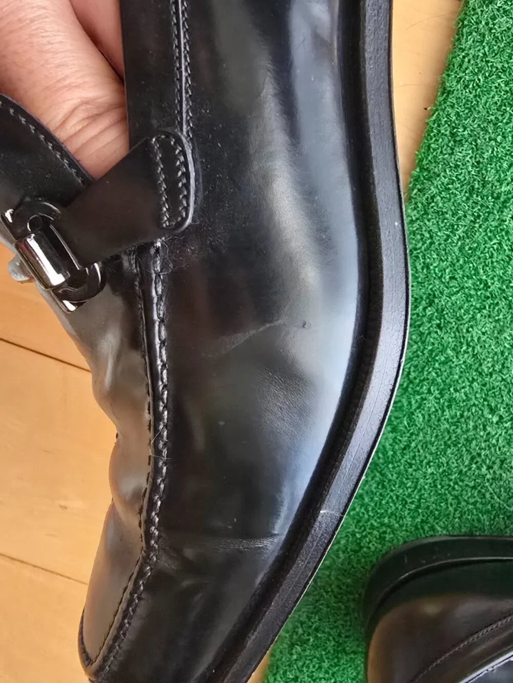 Salvatore Ferragamo Black Leather Gancini Bit Loafers Dress Shoes Men’s Sz 8 EE
